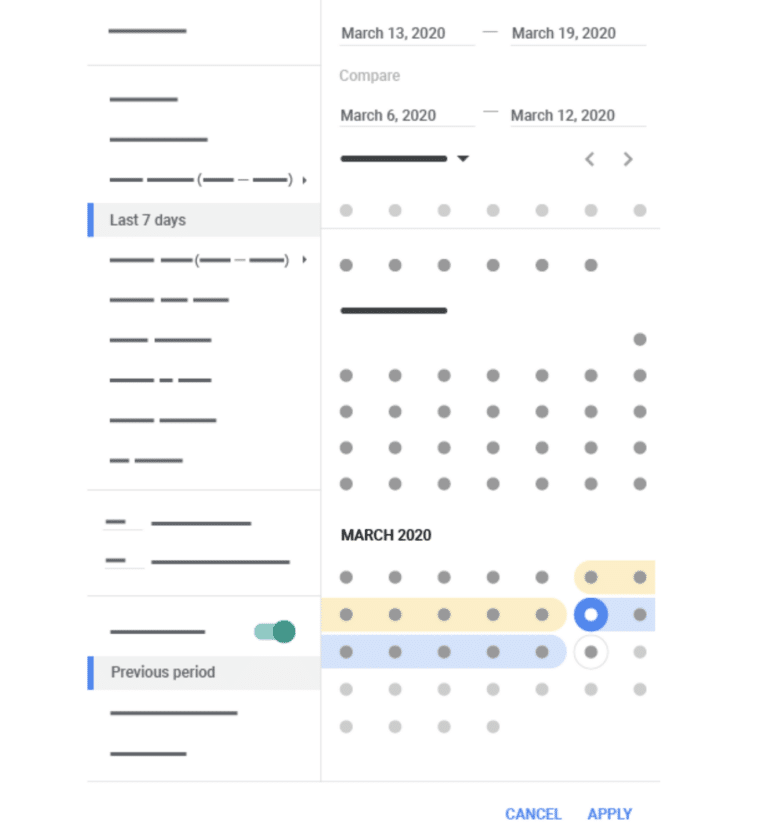 comparison periods google ads